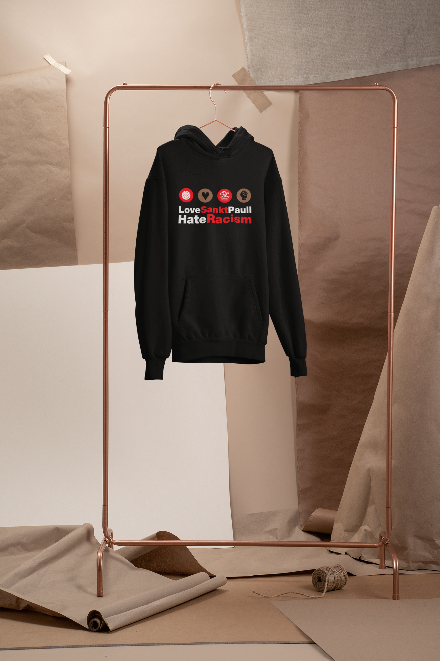 Love St Pauli Hate Racism - Collaboration Hoodie